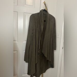 ANGL Faux Suede Draped Front Jacket Size Small